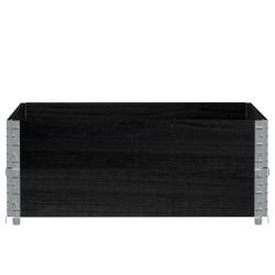 Colliers de palette 2 pcs noir 100x100 cm bois de pin solide 