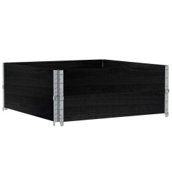 Colliers de palette 2 pcs noir 100x100 cm bois de pin solide 