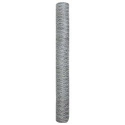 Clôture Hexagonale Grise Argent 1.4 x 25 m Acier galvanisé 