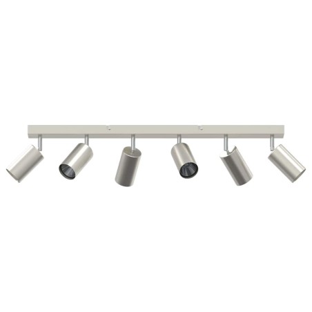 Projecteur de Plafond 6 Voies Ajustable GU10 en Nickel Brossé 