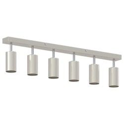 Projecteur de Plafond 6 Voies Ajustable GU10 en Nickel Brossé 