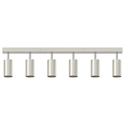 Projecteur de Plafond 6 Voies Ajustable GU10 en Nickel Brossé 
