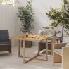 Table de jardin Beige 109x107x74 cm Résine tressée bois massif 