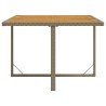 Table de jardin Beige 109x107x74 cm Résine tressée bois massif 