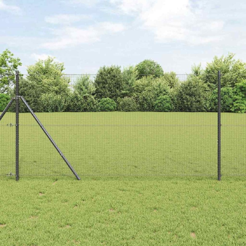 Clôture en fil soudé gris 1,4x25 m en acier 