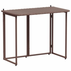 Table de jardin pliante marron 90 x 51 x 75 cm polyrotin 