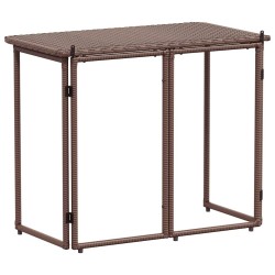 Table de jardin pliante marron 90 x 51 x 75 cm polyrotin 
