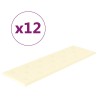 Panneaux muraux 12 pcs Crème 90x30 cm Similicuir 3,24 m² 