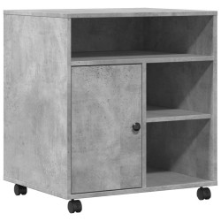 Support d'imprimante avec roulettes gris béton 60x50x67 cm 