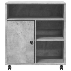 Support d'imprimante avec roulettes gris béton 60x50x67 cm 
