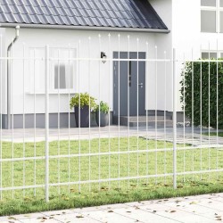 Clôture de jardin blanche, 1,7 x 1,75 m en acier 