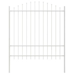 Clôture de jardin blanche, 1,7 x 1,75 m en acier 