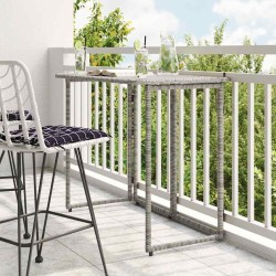 Table de jardin pliante gris 90 x 51 x 75 cm polyrotin 