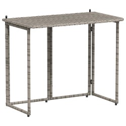 Table de jardin pliante gris 90 x 51 x 75 cm polyrotin 