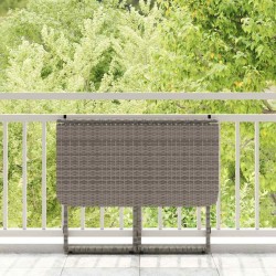 Table de jardin pliante gris 90 x 51 x 75 cm polyrotin 