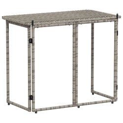 Table de jardin pliante gris 90 x 51 x 75 cm polyrotin 