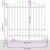 Clôture de jardin , sommet en arceau, grise, 1,7x1,75 m, en acier 