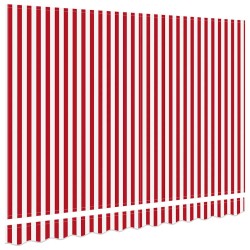 Tissu de remplacement d'auvent pour cadre de 3,5x2 m Rouge et Blanc 