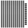 Poteaux de clôture 12 pcs Gris 80 cm Acier peint par poudre 