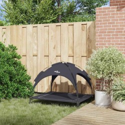 Lit surélevé pour chien noir XL avec toit amovible 
