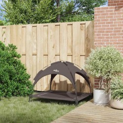 Lit pour chien surélevé avec toit amovible Marron XL Acier 
