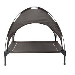 Lit pour chien surélevé avec toit amovible Marron XL Acier 