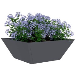 Ensemble de 5 jardinières de jardin en anthracite 40x40x15 cm en acier. 
