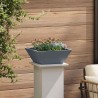Ensemble de 5 jardinières de jardin en anthracite 40x40x15 cm en acier. 