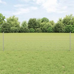 Set de clôture de jardin Ensemble de 2 Acier galvanisé 25 x 0,5 m 