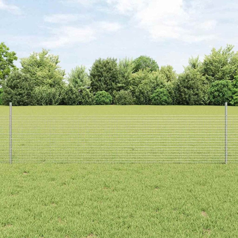 Set de clôture de jardin Ensemble de 2 Acier galvanisé 25 x 0,5 m 