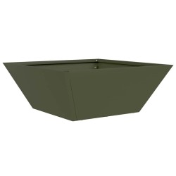 Jardinières en acier vert olive , 5 pièces, 40x40x15 cm 