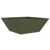Jardinières en acier vert olive , 5 pièces, 40x40x15 cm 