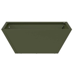 Jardinières en acier vert olive , 5 pièces, 40x40x15 cm 