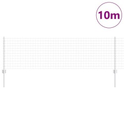 Clôture Euro avec 5 poteaux en U Argent 0,6x10 m Acier 