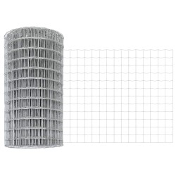 Clôture Euro avec 5 poteaux en U Argent 0,6x10 m Acier 