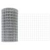 Clôture Euro avec 5 poteaux en U Argent 0,6x10 m Acier 
