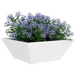 Jardinières en bol , 5 pièces, blanches, 40x40x15 cm, en acier. 