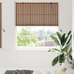 Store de Fenêtre avec des rideaux Marron 150 x 160 cm Bambou 