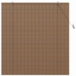 Store de Fenêtre avec des rideaux Marron 150 x 160 cm Bambou 