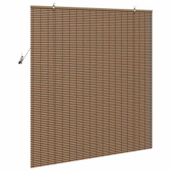 Store de Fenêtre avec des rideaux Marron 150 x 160 cm Bambou 