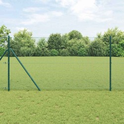 Clôture en fer soudé Vert 1,4x25 m Acier 
