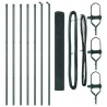 Set de poteaux de clôture 2 pièces Vert Maille métallique 