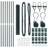 Set de poteaux de clôture 2 pièces Vert Maille métallique 