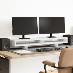 Support de moniteur blanc 100x27x15 cm bois d'ingénierie 