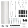 Ensemble de Poteaux de Clôture 7 pcs Argent Ø32mm 100 cm Acier 