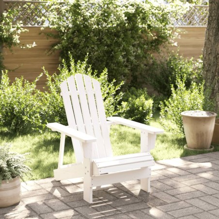 Chaise Adirondack blanc 69x85x90,5 cm bois massif de sapin 