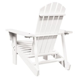 Chaise Adirondack blanc 69x85x90,5 cm bois massif de sapin 