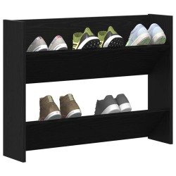Cabinets à chaussures muraux Chêne noir 60 x 18 x 60 cm 