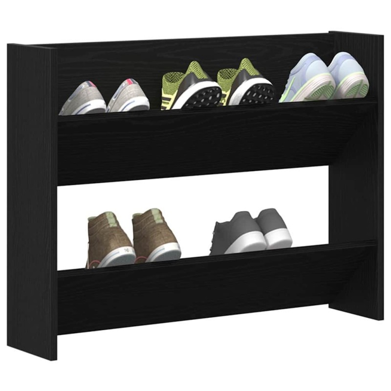 Cabinets à chaussures muraux Chêne noir 60 x 18 x 60 cm 
