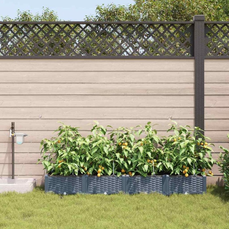 Jardinières de jardin 1 pc Gris clair 160 x 40 x 22 cm 